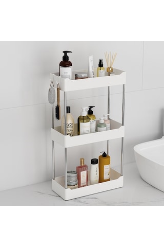 Konesam Siyah Taş Desenli 4 Katlı Paslanmaz Çelik Raflar: Banyo Tuvalet Ürünleri, Makyaj Ve Mutfak Atıkları İçin Düzenleyici Rahatlık Diğer