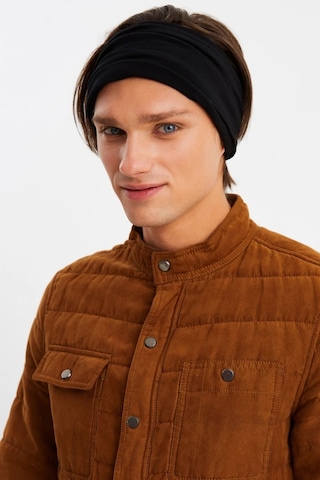 Erkek 4 Fonksiyonlu Koruyucu Pamuklu, Esnek, Terletmez, Bandana, Boyunluk, Maske - Tek Ebat / Siyah Siyah