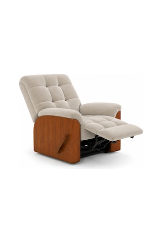 Smarto Relax Ticino Manuel Mekanizmalı Ayak Uzatmalı Ahşap Yan Panelli Polyester Tv Koltuğu Baba Koltuğu Ekru