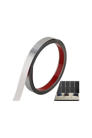 Yifomall Stainless Steel Otomatik Yapışkan Kenar Bandı 6m 50mm Ayna Gümüş Duvar Tavan Mobilya Dekoratif Kaplama