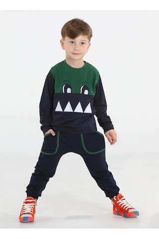 Casabony Timsah Cepli Baggy Pantolon + T-shirt Takım-yeşil - Laci Lacivert - Yeşil
