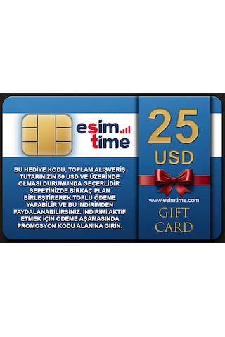 Esimtime 25 Usd Dijital Hediye Kartı