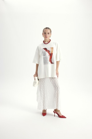 Mai Studios Co. Theory Oversize Beyaz T-shirt BEYAZ