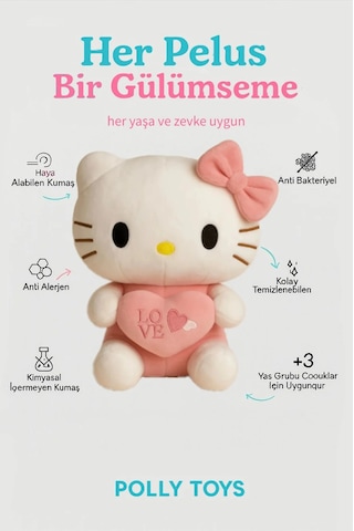 Hello Kitty Peluş Oyuncak 35cm - Sevimli & Yumuşacık Açık Pembe