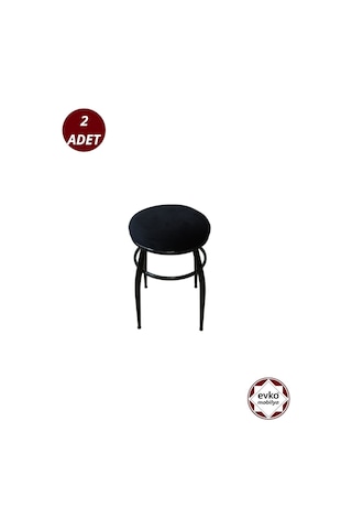 Evko Mobilya Tabure, Bar Taburesi, 2'li Tabure, Siyah Ayaklı-siyahbf
