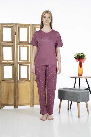 Estiva 24137 Kadın Kısa Kol Puantiyeli Pijama Takım 001