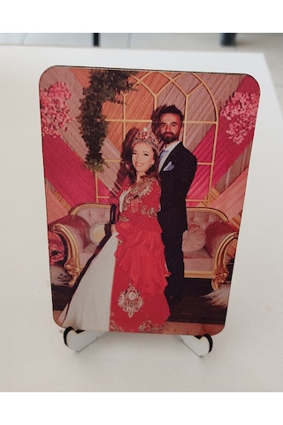 Ahşap Süblimasyon Fotoğraf Baskılı Ayaklı Masa Süsü 15X10Cm