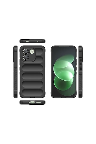 Xiaomi Redmi Note 17 Pro Max Kılıf Elde Tutma Kolaylıkla Kaydırmaz Kenar Line Dizayn Optietnik Kapak Siyah