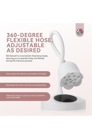 Xurunkeji Mini Jel Cila Kurutma Lambası Şarj Edilebilir Uv Led Tırnak Lambası Kaz Boynu Kablosuz Tırnak Lambası Jel Tırnakların Hızlı Kuruması İçin