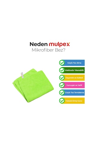 Mulpex Mikrofiber Genel Temizlik Bezi Yeşil 40 x 40 CM 400 Adet