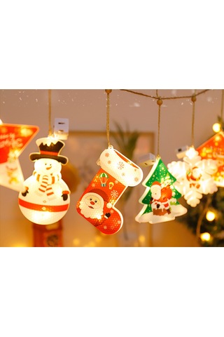 Yifomall 6 Adet Noel Led Asma Aydınlatma, 3 Aydınlatma Modu Sürekli/çabuk Flash/yavaş Flash , Islak Beyaz Işık, Noel Dekorasyonu Çok Renkli