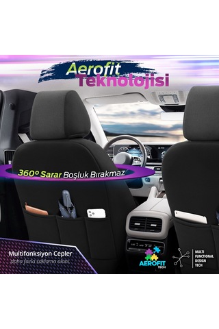Otom Yeni Carbon Design 3D Dokulu Kumaş Oto Koltuk Kılıfı Tam Set 553380975