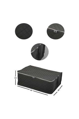 Adarya Home Çekyat Baza Tipi Hurç-Baza Alti Kazak-Yastik-Pike Saklama Hurcu 22 x 40 x 60 Gri