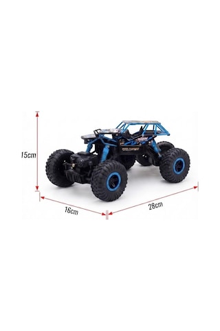 Racing Crew Rock Crawler 1:16 Ölçek 4wd Uzaktan Kumandalı Arazi Aracı - 2.4 Ghz Oyuncak Araba Mavi