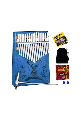 Midex KLX-454G Hakiki Ağaç Geyik Desenli Kalimba 17 Tuşlu