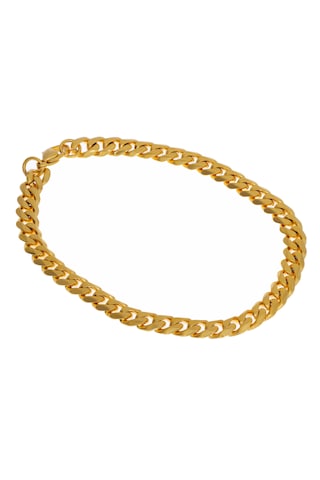 Celikchi Unisex 6 Mm Zincir Gold Renk Çelik Bileklik Gold