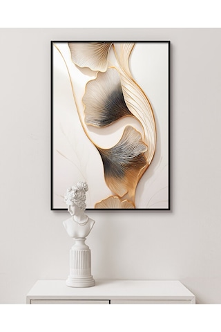 Tablo Ahşap Çerçeveli Tablo Çerçeveli Poster Ginkgo Biloba Çiçek Temalı Tablo