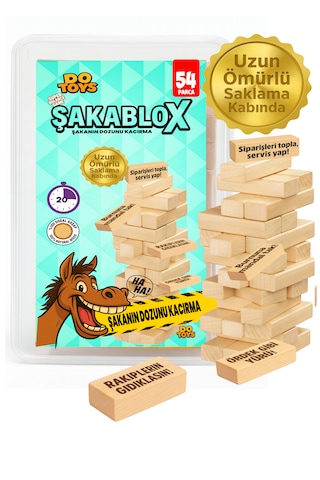 Şakablox Cezalı Denge Oyunu 54 Parça Ahşap Eğlenceli Görev Ve Şaka Oyunu