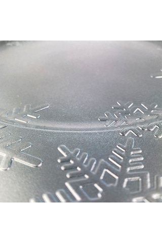 Alesta Home Kar Taneli Gri Yuvarlak Sert Plastik Tabak 33Cm