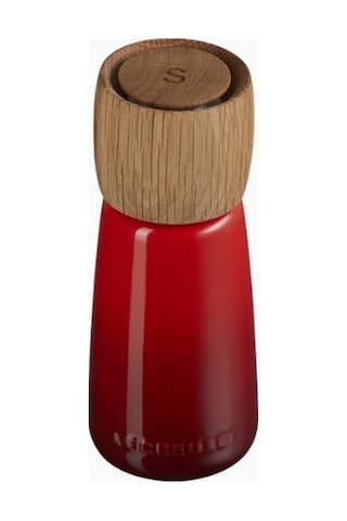 Le Creuset Premium Tuz Değirmeni 270 Ml Ahşap Detaylı Seramik Lüks Tasarım Baharat Setleri Kırmızı