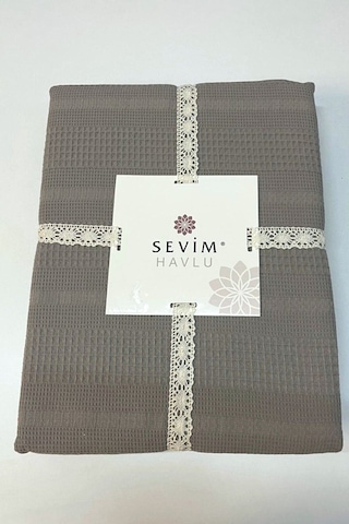 Çift Kişilik Waffle Pike 210x230cm, %100 Pamuk, Petekli Pike Gri