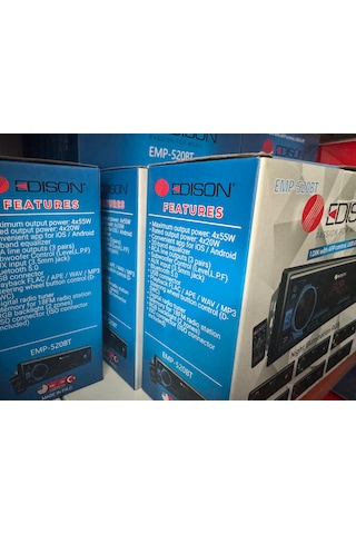 Edison Emp 520bt Usb Aux Bluetooth Radio Fm Oto Teyp Mp3 4x55wat