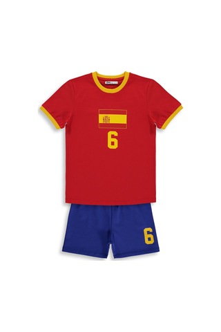 Civil Boys Spain Baskılı 2'li 10-13 Yaş Takım - Pamuk Forma - Kırmızı