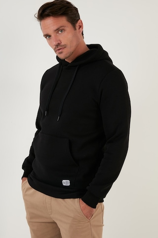 Buratti Regular Fit Kapüşonlu Kanguru Cepli Içi Tüylü Yumuşak Şardonlu Erkek Sweat 5905281 Siyah