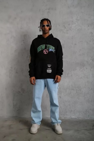 Veraura Lifestyle Erkek Baskılı Kapüşonlu Sweatshirt - Siyah