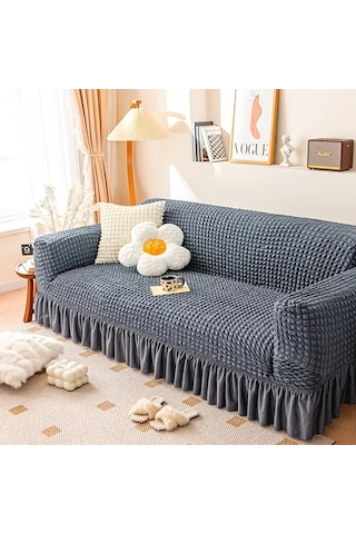 Upmall Bürümcük Koltuk Örtüsü Kanepe Örtüsü 3lü Antrasit