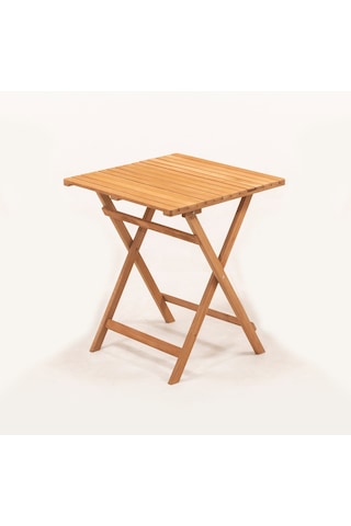 Meya Dekor Minderli Loretta Masa Sandalye Seti 2+1 Ahşap Bahçe Balkon Teras Katlanır Set 60x60 Masa Ahşap