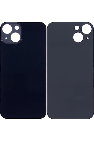 Apple Uyumlu iPhone 13 Logolu Arka Pil Batarya Kapağı - Lens Hariç Siyah