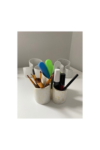 Yaldızlı Gold & Gümüş Dekoratif Çok Bölmeli Organizer, Şık Ve Kullanışlı Düzen Sağlayıcı Sarı Sarı