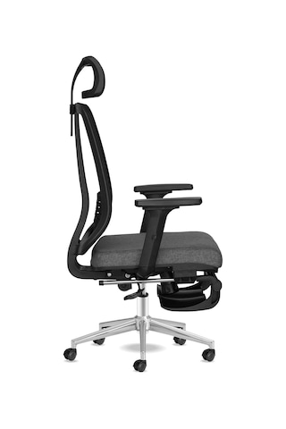 Tr Spark Sx Ofis Sandalyesi Ayak Uzatmalı Fileli Sırt Ergonomik Çalışma Koltuğu Siyah-krom Diğer
