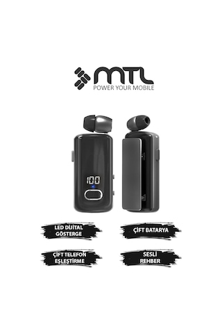 Makaralı Bluetooth Kulaklık Digital Göstergeli Çift Telefon Destekli Mt983