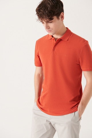 Avva E001004 Serin Tutan Standart Fit Normal Kesim Erkek Polo Yaka T-Shirt - Koyu Turuncu