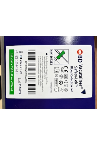 Bd Vacutainer Kelebek Set 21g 0.8 X 19 Mm X 178 Mm 50 Adet