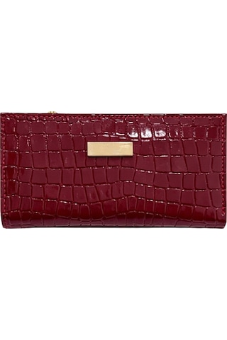Adelina Bags Kadın Timsah Deseni Görünümlü Basic Küçük Bordo Cüzdan Bordo