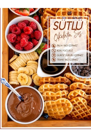 Sütlü Çikolata Sos - Waffle& Krep& Pankek&tatlı&dondurma& Kru...