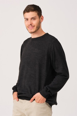 V0091 Dewberry Erkek Battal Oversıze Kazak-antrasit Antrasit