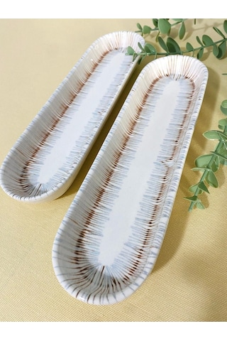 Blue Eyes 2 Adet Zeytinlik Sunum Tabağı Kahve Mavi