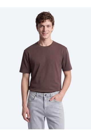 Kip Kahverengi Düz T-shirt