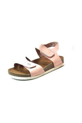 Onlo Ayakkabı 1050 Deri Pudra Ortopedik Cırtlı Kız Çocuk Sandalet Pudra