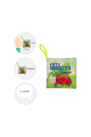 Tox Ingilizce Sevimli Böcekler Kumaş Sessiz Kitap E386 - Bez Kita