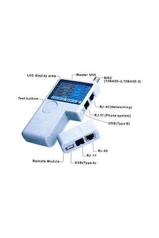 Didadodo 4'lü Kablolu Test Cihazı: Rj45, Rj11, Usb, Bnc, Hızlı Ağ Test Cihazı