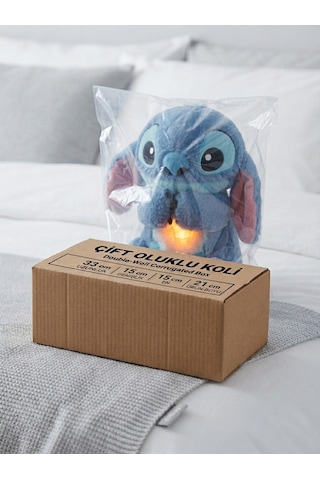 Stitch Işıklı Sesli Uyku Arkadaşı Peluş Oyuncak 21 Cm - Gece Lambalı Peluş Oyuncak Lacivert