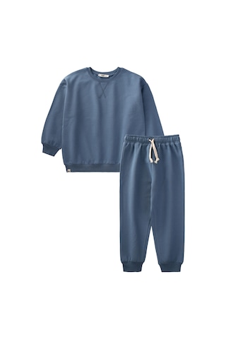 Basıc Karyoka Detaylı Sweatshirt Takım 3-8 Yaş İndigo Mavi İndigo