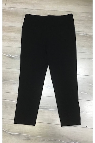 Scuba Yanlardan Cepli Önü Dikişli Paçası Çakmalı Beli Lastikli Büyük Beden Pantolon Siyah