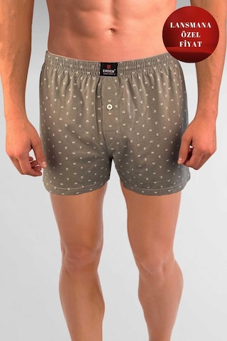 Erdem Gri Baskılı Desenli Penye Boxer 1400yınk Gri