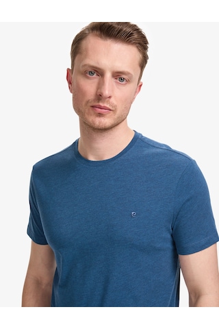 Pierre Cardin Erkek İndigo Melanj Tişört Basic 50325307-vr155